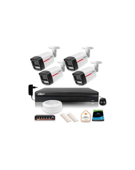 Zestaw monitoringu IP DAHUA 4 kamery zewnętrzne WizColor 2K 4MPx 50m