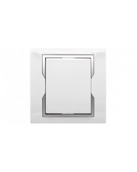 QUATTRO Łącznik pojedynczy biały + srebrny element zdobniczy IP20 1110-00
