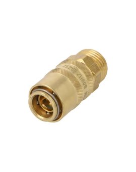S09HZ-GZ12 Szybkozłącze prosta,z zaworem max.15bar mosiądz D1: 23mm