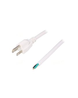 S21-3/16/1.8WH Kabel: 3x16AWG, NEMA 5-15 (B) wtyk, 1,8m, 13A