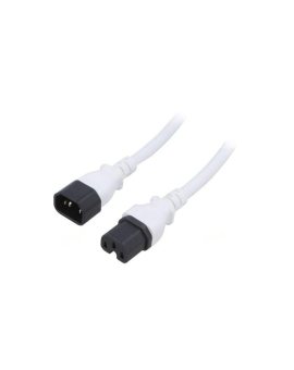 SN28-3/14/5.0WH Kabel: 3x14AWG, IEC C14 męski, IEC C15 żeński, 5m, 15A
