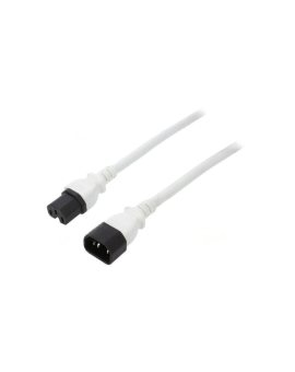 SN28-3/14/1.8WH Kabel: 3x14AWG, IEC C14 męski,IEC C15 żeński, 1,8m