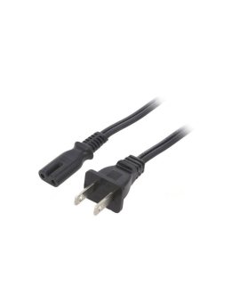 SN36-2/18/1.8BK Kabel: 2x18AWG, IEC C7 żeński,NEMA 1-15 (A) wtyk, 1,8m, 7A