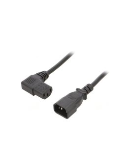 WN114-3/07/1BK Kabel: 3x0,75mm2, IEC C13 żeński kątowy prawy,IEC C14 męski