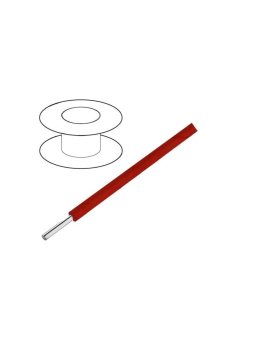 2843/1-RD005 Przewód HookUp Wire d: 26AWG drut Cu PTFE czerwony 250V 30,5m