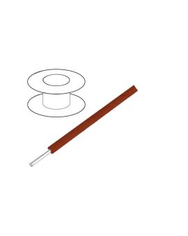 3050/1-BR005 Przewód HookUp Wire d: 24AWG drut Cu PVC brązowy 300V 30, 5m