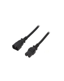 SN28-3/14/1.8BK Kabel: 3x14AWG, IEC C14 męski,IEC C15 żeński, 1,8m