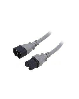 SN28-3/14/1.8GY Kabel: 3x14AWG, IEC C14 męski,IEC C15 żeński, 1,8m