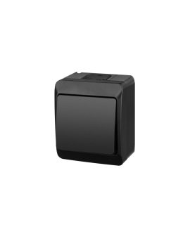 HERMES Łącznik pojedynczy/schodowy natynkowy IP44 czarny 0331-09