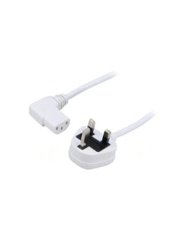 SN24-3/07/1.8WH Kabel: 3x0,75mm2, BS 1363 (G) wtyk,IEC C13 żeński kątowy prawy