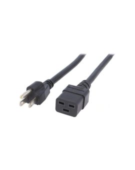 SN318-3/14/1.0BK Kabel: 3x14AWG, IEC C19 żeński,NEMA 5-15 (B) wtyk, 1m, 15A