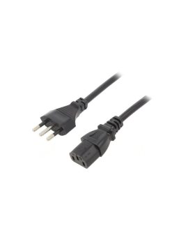 SN319-3/07/1.8BK Kabel: 3x0, 75mm2, CEI 23-50 (L) wtyk, IEC C13 żeński, 1, 8m
