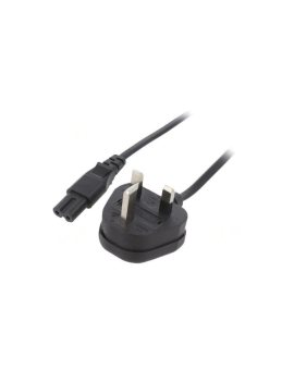 SN38-2/07/1BK Kabel: 2x0,75mm2, BS 1363 (G) wtyk,IEC C7 żeński, 1m