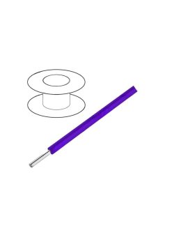 2843/1-VI005 Przewód HookUp Wire d: 26AWG drut Cu PTFE fioletowy 250V 30,5m
