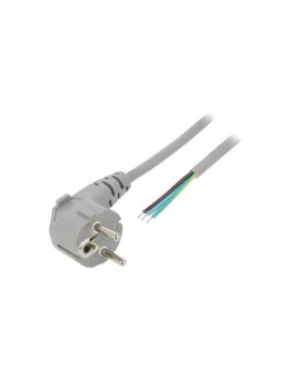S3-3/07/2.0GY Kabel: 3x0, 75mm2, CEE 7/7 (E/F) wtyk kątowy, 2m