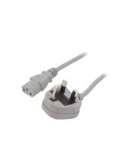 SN23-3/07/2GY Kabel: 3x0,75mm2, BS 1363 (G) wtyk,IEC C13 żeński, 2m