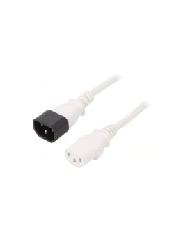 WN111-3/10/3W Kabel: 3x1mm2, IEC C13 żeński,IEC C14 męski, 3m, 10A