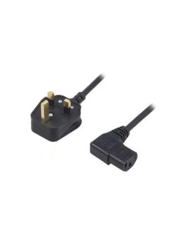 SN24-3/07/1.8BK Kabel: 3x0, 75mm2, BS 1363 (G) wtyk, IEC C13 żeński kątowy prawy