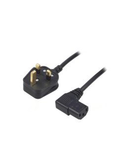 SN24-3/07/1.5BK Kabel: 3x0, 75mm2, BS 1363 (G) wtyk, IEC C13 żeński kątowy prawy