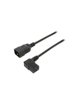 WN116-3/15/1BK Kabel: 3x1,5mm2, IEC C19 żeński kątowy,IEC C20 męski, 1m