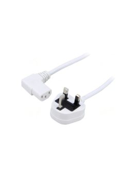 SN24-3/07/1.5WH Kabel: 3x0,75mm2, BS 1363 (G) wtyk,IEC C13 żeński kątowy prawy