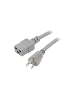 SN318-3/14/3.0GY Kabel: 3x14AWG, IEC C19 żeński,NEMA 5-15 (B) wtyk, 3m