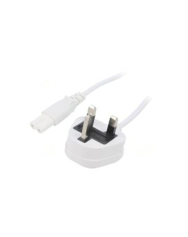 SN38-2/07/1.8WH Kabel: 2x0,75mm2, BS 1363 (G) wtyk,IEC C7 żeński, 1,8m, 3A
