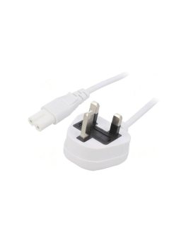 SN38-2/07/3WH Kabel: 2x0,75mm2, BS 1363 (G) wtyk,IEC C7 żeński, 3m