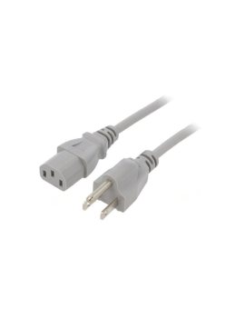 SN22-3/18/2GY Kabel: 3x18AWG, IEC C13 żeński, NEMA 5-15 (B) wtyk, 2m