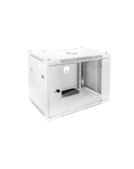 Szafa wisząca RACK 19 12U 450mm drzwi szklane biała NEKU TS BOX