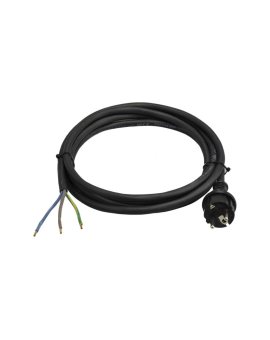 Przewód zasilający gumowy OW 3x2, 5mm2 z wtyczką prostą 2P+Z Uni-Schuko czarny IP44 5m