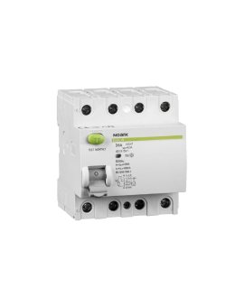 Wyłącznik różnicowoprądowy RCD 3-fazowy 16A 300mA typ AC 4-biegunowy 4P (400V AC) 4-modułowy NOARK