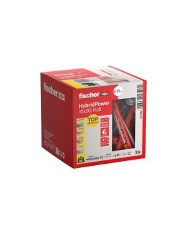 Kołki rozporowe uniwersalne HybridPower 10x90mm 2-składnikowe z łbem sześciokątnym TX40 / SW 13 7, 0x89mm FISCHER 10szt
