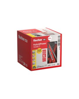 Kołki rozporowe uniwersalne HybridPower 10x90mm 2-składnikowe z łbem sześciokątnym TX40 13 7, 0x89mm FISCHER 10szt