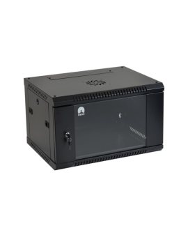 Szafa wisząca RACK 19 6U 350mm drzwi szklane czarna NEKU TS BOX