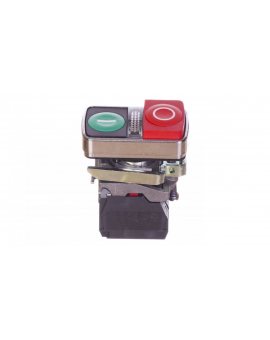 Przycisk sterowniczy 22mm podwójny czerwono/zielony 1Z 1R z samopowrotu z podświetleniem 24V AC/DC XB4BW73731B5
