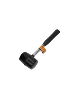 Młotek gumowy z rączką metalową, czarna 450 g (39-001)