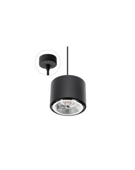 CHLOE AR111 NATYNKOWA GU10 250V IP20 120x85mm CZARNY okrągła nieruchoma baza okrągła kabel 1,5m