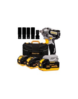 Klucz udarowy akumulatorowy BESTEN BE-2891 bezszczotkowy 20V 450 Nm 3 biegi, Smart-Loosening, 2x4.0Ah B-PRO, LED, walizka