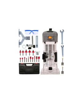 Frezarka górnowrzecionowa BESTEN BE-2536 800W 30 000 RPM 6-biegowa zestaw 15 frezów walizka