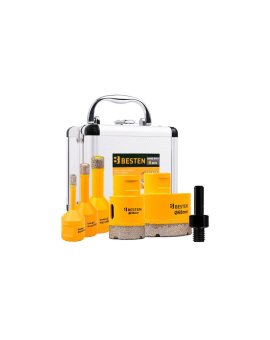 Zestaw otwornice diamentowe koronki do gresu płytek M14 6, 8, 10, 35, 68 mm +adapter BESTEN BE0002820
