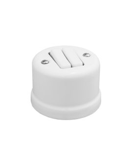 Łącznik do sterowania roletami natynkowy Retro ceramic 10A-250V~, biały
