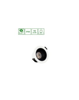 ORBITO DOWNLIGHT 10W WW 230V 40st IP44 Ra90 UGR19 97X65MM BIAŁY/CZARNY MAT okrągła 5 lat gw