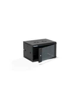 Szafa rack wisząca 19 cali 6U 600x450, drzwi szklane, tył i osłony boczne demontowalne, FLAT PACK kolor czarny ALANTEC