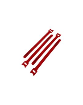 Opaska rzepowa do kabli z oczkiem, długość 200mm, szer.12 mm, czerwony (opak. 10 szt.)