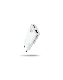 Ładowarka sieciowa everActive GaN SUPER SLIM SC-380Q z gniazdem USB QC3.0 oraz USB-C PD 30W