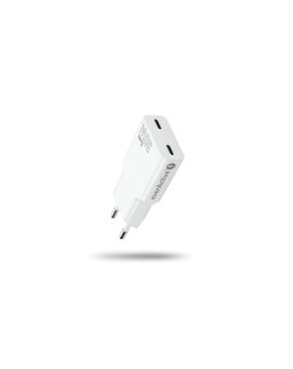 Ładowarka sieciowa everActive GaN SUPER SLIM SC-385Q z dwoma gniazdami USB-C PD 30W