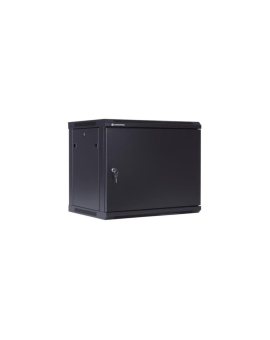 Szafa Rack wisząca 19 9U 450mm metalowe drzwi czarna