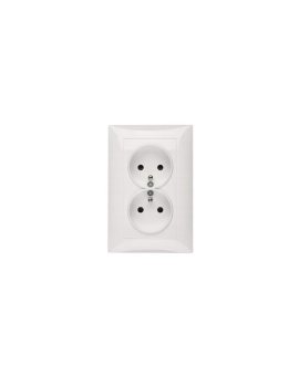 Gniazdo podwójne 2x2P+Z LUNA, 16A-250V~, białe