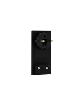 Wtyczka 230V kątowa płaska czarna Uni-schuko CLOCK